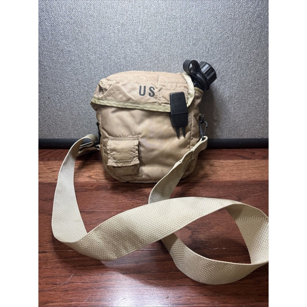 US MILITARY 2 QT Collapsible Water Canteen & Cover Pouch Desert Tan w/ Sling1993